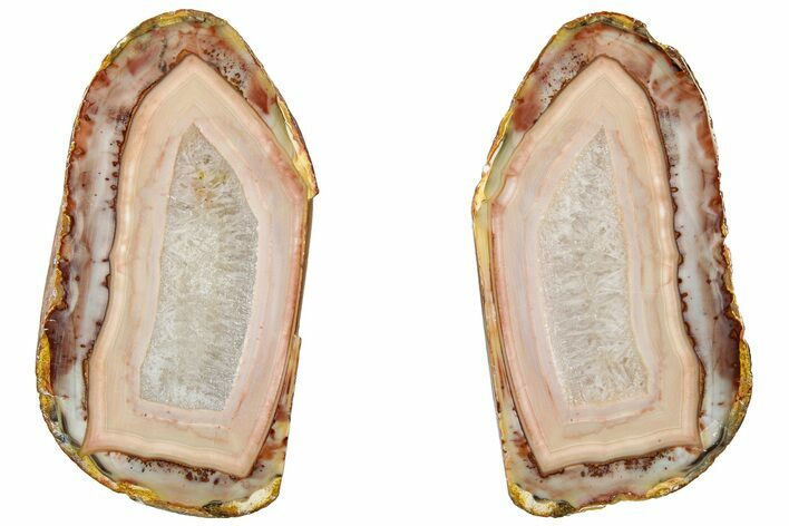 Polished, Banded Bahia Agate Nodule Pair - Brazil #314691